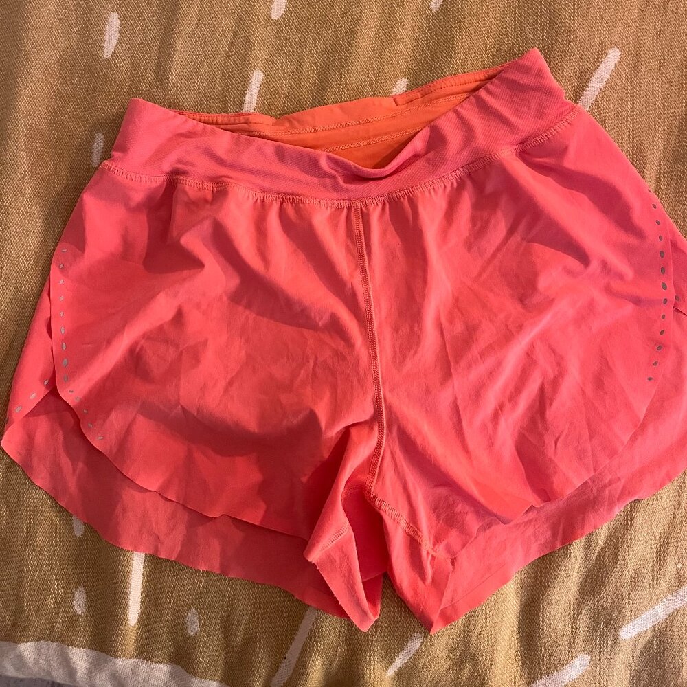Lululemon Fast and Free Shorts in Bright Coral Size 4